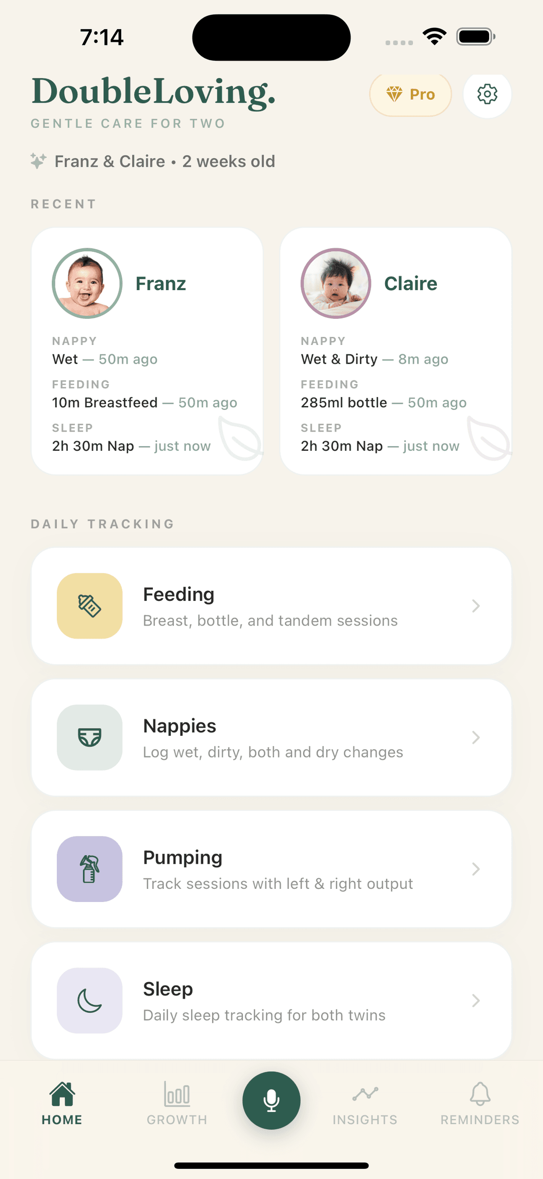 Home — Everything at a glance for both twins